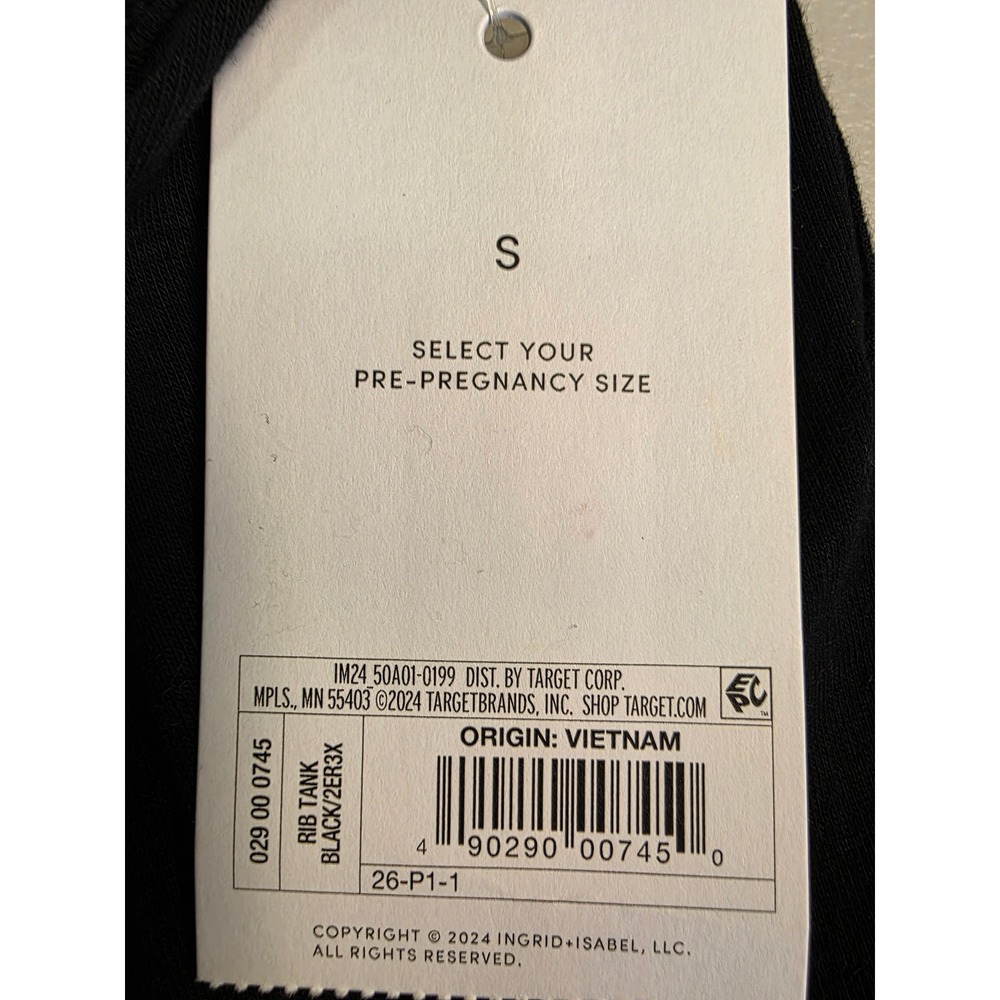 Isabel by Ingrid & Isabel Maternity Rib Tank Top Black Small Scoop Neck - Picture 4 of 7